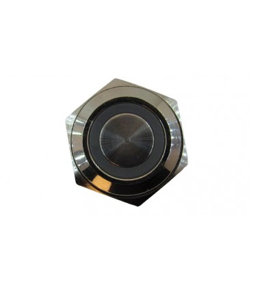 Кнопка антивандальная тактовая без фиксации хром 16мм белый цвет (18112)