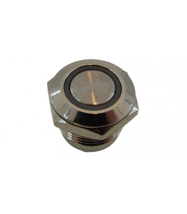 Кнопка антивандальная тактовая без фиксации хром 12мм белый цвет (18116)