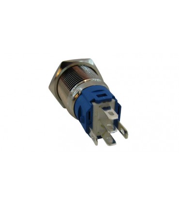 Кнопка антивандальная 16мм желтая с фиксацией с подсветкой 220VAC (17222)