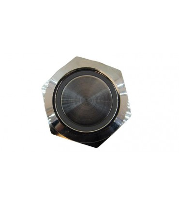 Кнопка антивандальная тактовая без фиксации хром 22мм белый цвет (18103)