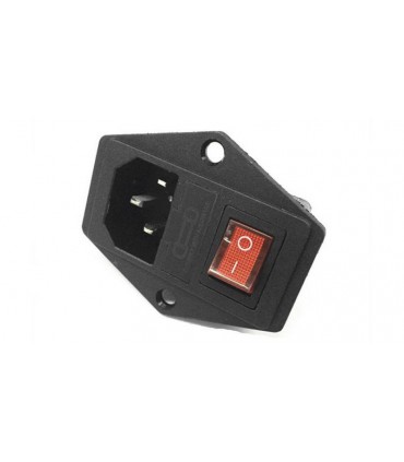 Разъем питания силовой с выключателем розетка с выключателем 47*37мм (16302)