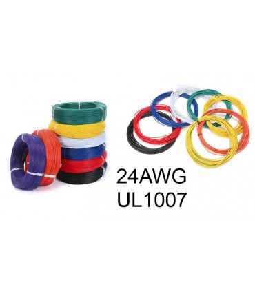 Изолированный кабель многожильный ПВХ 24AWG UL1007 черный 1м (14855)