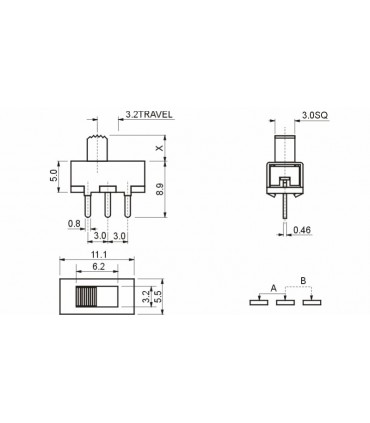 Двухпозиционный двухканальный переключатель SS12F17 (12032)