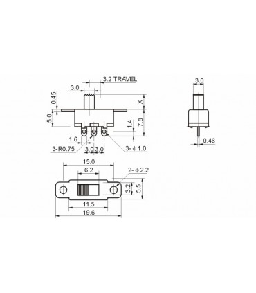 Движковый переключатель скольжения SS12F15 5шт. (12029)