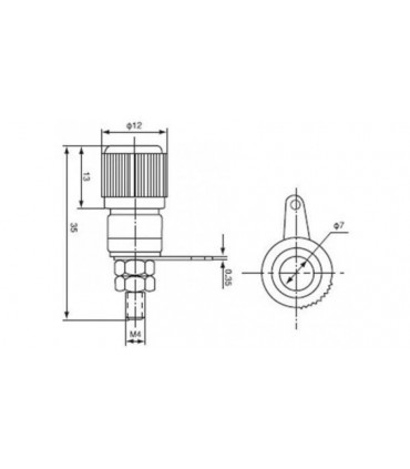 Клемма клеммы на приборный блок 2шт 12мм (11824)