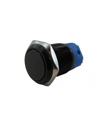 Кнопка антивандальная 16мм черная без фиксации 220VAC (17224)