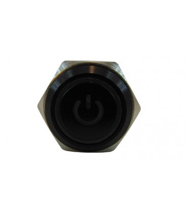 Кнопка антивандальная 16мм черная power selflock с подсветкой 220VAC (17226)