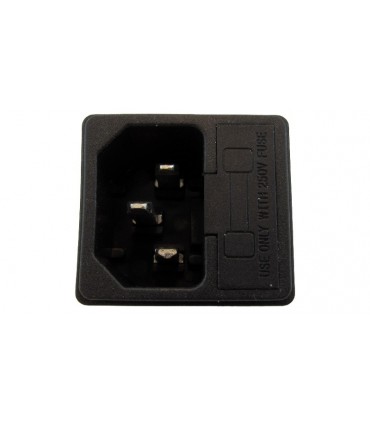 Разъем коннектор силовой под пайку AC 220V IN с предохранителем (12850)