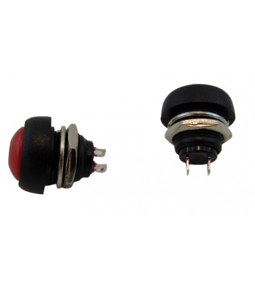 Водостойкий переключатель кнопка без фиксации PBS-33B красный 12мм (17575)