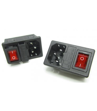 Разъем питания типа AC-01 гнездо с выключателем и предохранителем (15512)