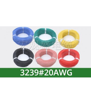 Силиконовый кабель высокотемпературный 3239 20AWG черный 0.5mm 3kV 1метр (15582)