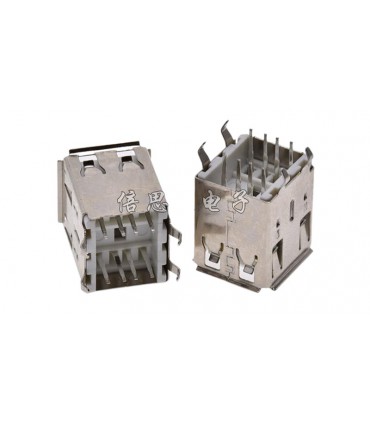 Гнездо разъем двойной USB под пайку (12544)