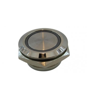 Кнопка антивандальная 19мм желтая без фиксации с подсветкой 24VDC (17218)