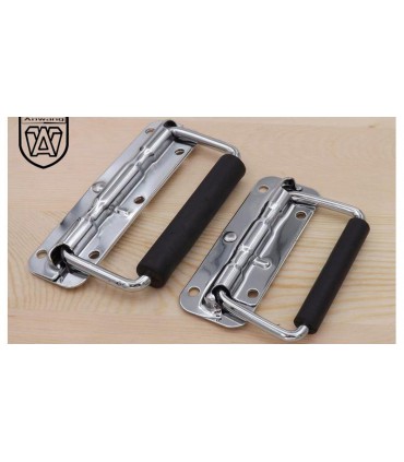 Утолщенная пружинная складная ручка из нержавеющей стали 100мм (17449)