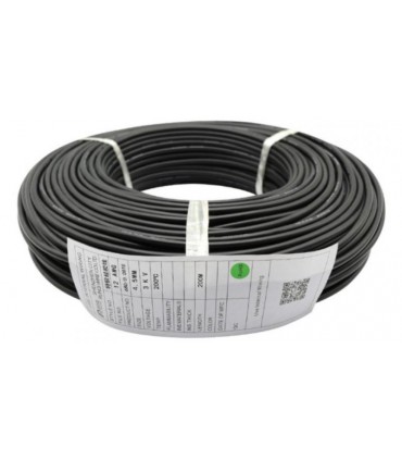 Изолированный кабель многожильный силикон 12AWG 4.5mm 200C черный 1м (19201)