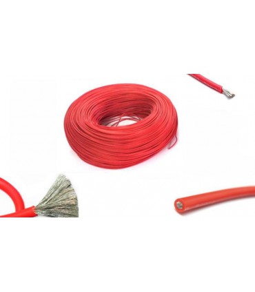 Изолированный кабель многожильный силикон 12AWG 4.5mm 200C красный 1м (15087)
