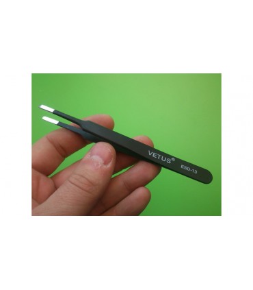 Стальной антистатический пинцет ESD-13 VETUS (11026)