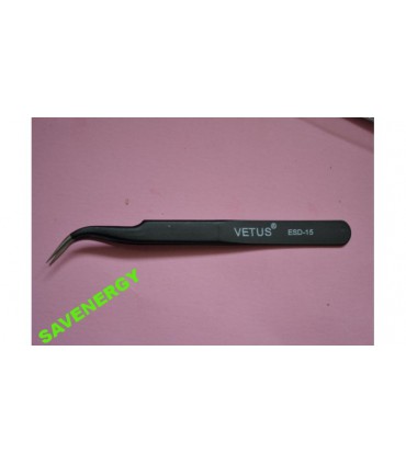 Стальной антистатический пинцет ESD-15 VETUS (10095)