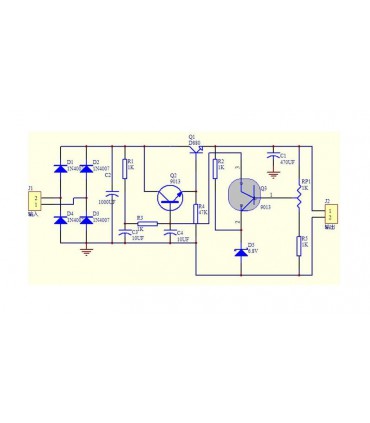 Транзисторный регулятор питания AC 12-17V DC 8-14V 500mA DIY (15026)