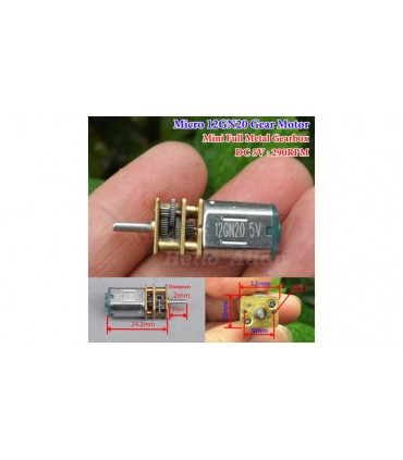 Металлический миниатюрный двигатель N20 DC 3-6V 176-348 об/мин (15045)