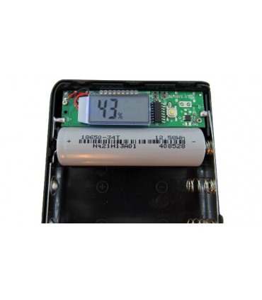Корпус Power Bank c дисплеем LCD 8*18650 5V 2.8A 2*USB черный (18806)