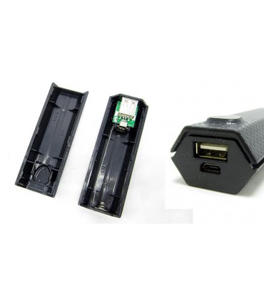 Powerbank павербанк для зарядки телефона 1*18650 5V 1A DIY черный (15699)
