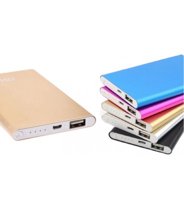 Powerbank slim павербанк тонкий Mi черный цвет 5V 1A 4000mAh (17146)