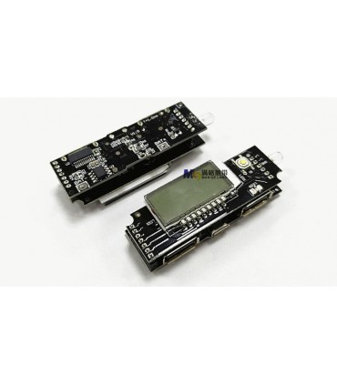 Power Bank на 5 банок 18650 5V 2A с фонариком и двумя USB черный (16605)