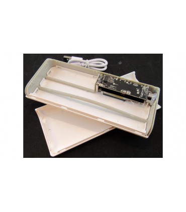 Power Bank на 5 банок 18650 5V 2A с фонариком и двумя USB белый (16579)