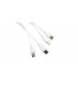 Кабель для зарядки телефона micro usb 4в1 20см белый (17302)