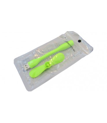 Вентилятор гибкий силиконовый USB OTG зеленый цвет (17154)