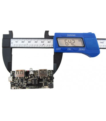 Плата Power Bank LCD 2*USB 5V 2A micro 64*27мм (18573)