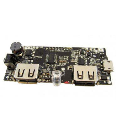 Плата Power Bank LCD 2*USB 5V 2A micro 64*27мм (18573)