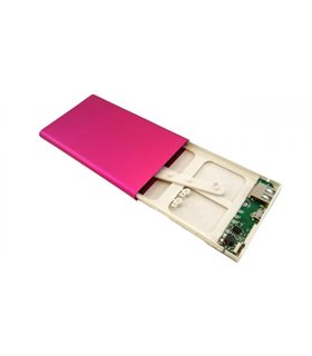 Powerbank slim павербанк тонкий Mi розовый 5V 1A 4000mAh (15697)