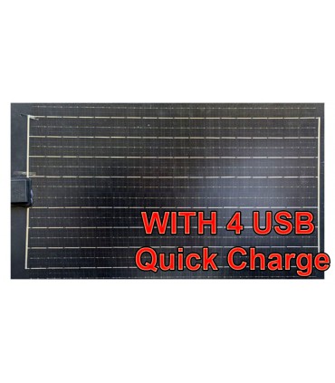 Солнечная зарядная станция полугибкая черная 25W Quick Charge 4*USB (18641)