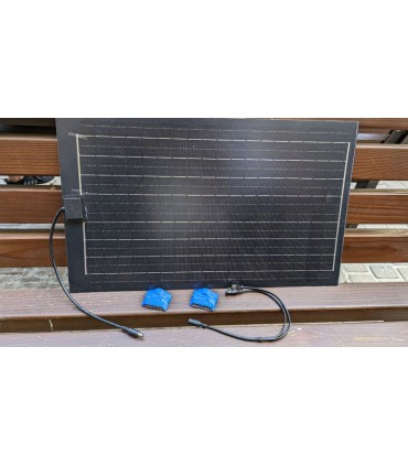 Солнечная зарядная станция полугибкая черная 25W Quick Charge 4*USB (18641)