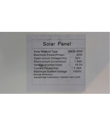 Солнечная панель гибкая 30W 18V 650*345мм (17380)