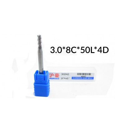 Фреза станка ЧПУ для резки алюминия 3.0*8C*50L*4D (15176)