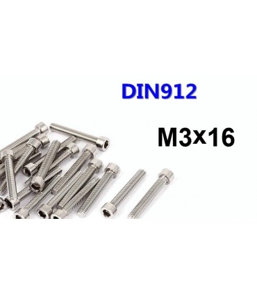 Винт с цилиндрической головкой M3*16mm DIN912 (14825)