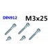 Винт болт с цилиндрической головкой М3*25mm DIN912 (14826)