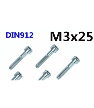 Винт болт с цилиндрической головкой М3*25mm DIN912 (14826)