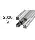Станочный профиль алюминиевый анодированный V-образный 20*20мм 2020 1м ЧПУ 3D-принтер (16164)