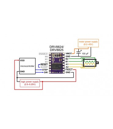 Драйвер шагового двигателя DRV8825 (12051)
