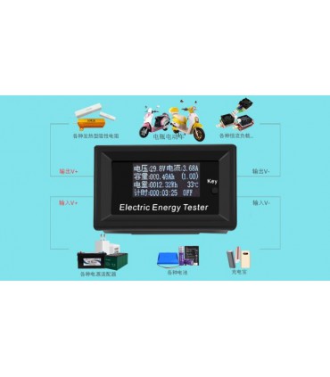 Цифровой тестер ваттметр 7 в 1 с OLED-дисплеем DC 300V 20A (14642)