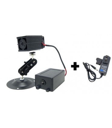 Лазерный модуль 50mW с алюминиевой подставкой и блоком питания 12V (16133)