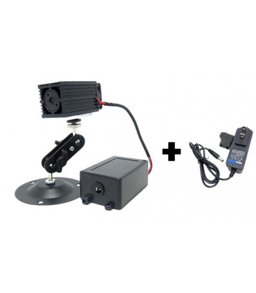 Лазерный модуль 150mW с алюминиевой подставкой и блоком питания 12V (16135)