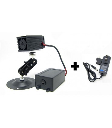 Лазерный модуль 100mW с алюминиевой подставкой и блоком питания 12V (16134)