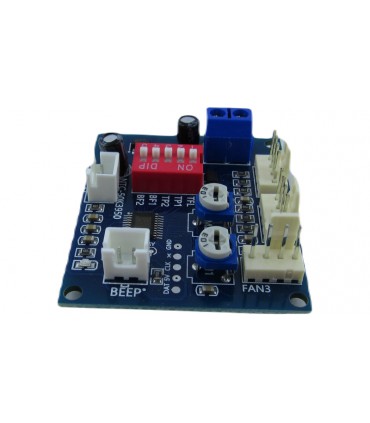 Термостат с контроллером кулера регулятор скорости вентилятора на 3 выхода 12V (19004)