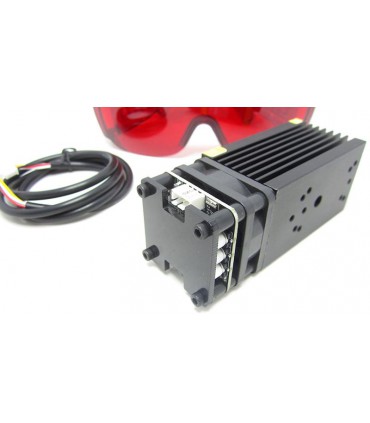 Лазерный модуль с драйвером и вентилятором 3pin PWM 450nm 6W (15989)