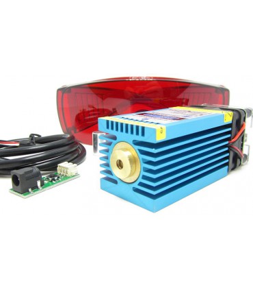 Лазерный модуль с драйвером и вентилятором 3pin PWM 450nm 15W (15990)